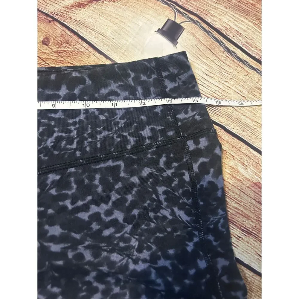 Athleta Cropped Leggings Cheetah Print Black Grey Size S